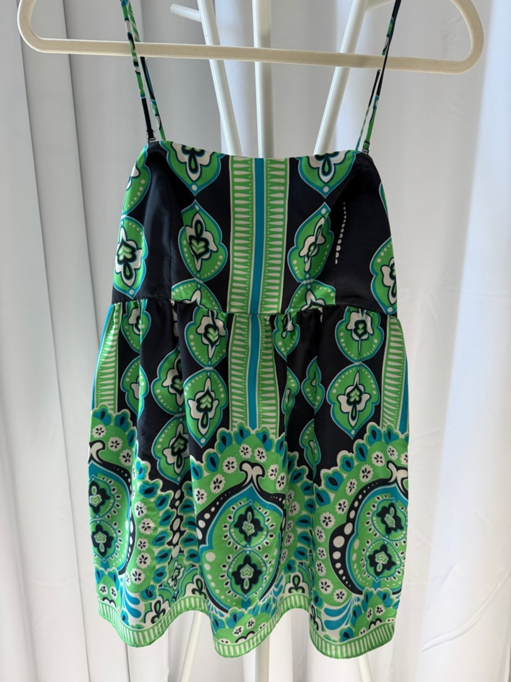 Banana Republic Black, Green & Teal Floral Shoulder Tote